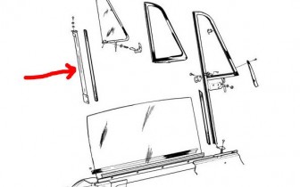 volvo p1800 Door window guide chanel 1